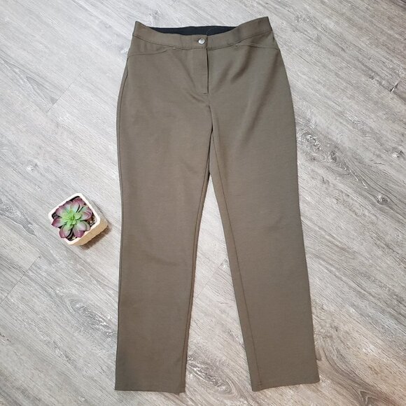 Chico's * Olive Green Ponte Pant * Sz 0.5 S 6 - Picture 2 of 8